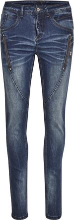 Cream Rijke Blauwe Denim Jeans met Stijlvolle Details - Dames - Skinny Jeans - Blauw - W33 - Denim - Jeans