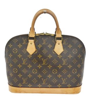 Louis Vuitton Alma Handbag Monogram Canvas Brown Canvas Handbag (Pre-Owned)
