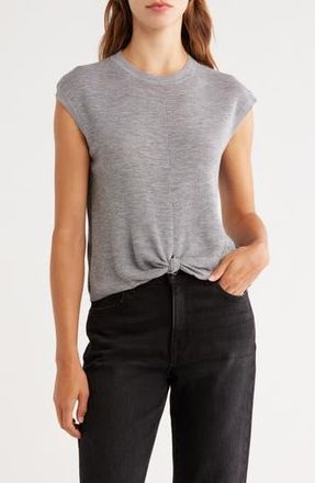 Rag & Bone Dennis Twist Front Wool Sleeveless Sweater in Heather Grey at Nordstrom Rack, Size Xx-Small
