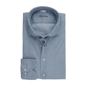 Stenstr&ouml;ms Denim Blue Casual Fitted Overhemd - Heren - Spijkeroverhemden - Blauw - 2XL - Denim - Overhemden