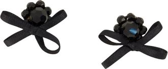 Simone Rocha Daisy Kristal Zwart Oorbellen - Dames - Oorbellen - Zwart - ONE Size - Accessoires
