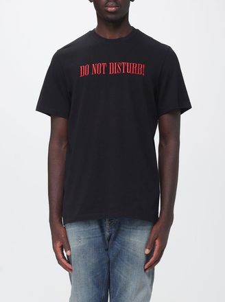 Msgm T-shirt girocollo in cotone con stampa slogan a contrasto