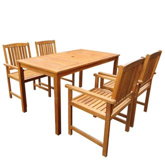 vidaXL Vidaxl Set Da Pranzo Da Giardino 5 Pz In Legno Massello Di Acacia