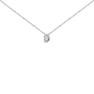 House of Brilliance Sterling Silver 1/2 Cttw Lab Grown Diamond Oval Halo Pendant Necklace