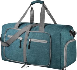 Generic Compatible For 65L Foldable Travel Duffle Bag with Shoes Compartment Overnight Bags Waterproof & Tear Resistant Luggage Storage Holder