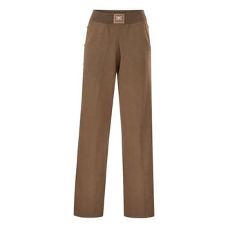 Elisabetta Franchi Broeken, Dames, Bruin, M, Gebreide Broek