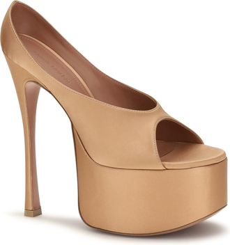 Amina Muaddi Womens Anok Maxi Pumps Latte High Heel Shoes