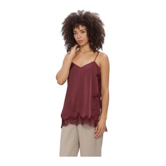 Catwalk Junkie Lace Spaghetti Top - Dames - Tops zonder mouwen - Rood - L - Tops