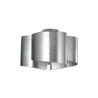 Netlighting Imagine Curved Glass Semi Flush Ceiling Light Silver Leaf E27