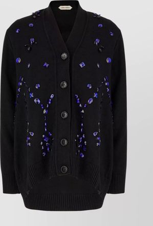 Alberta Ferretti knitwear with v-neckline and embellished design