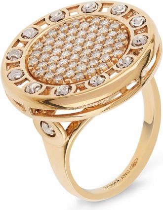 Officina Bernardi 18kt yellow and white gold small SenzaTempo diamond ring - women - 18kt Yellow Gold/Diamond/18kt White Gold - 7