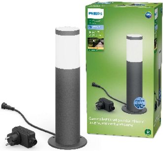 Philips led GardenLink, Utrecht, Kit Base Paletto led da Esterni, Luce Bianca Calda, IP44, Basso Voltaggio, 6W, Alimentatore Incluso