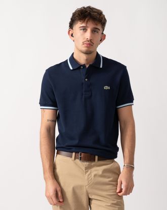 Lacoste Mens Regular Fit Polo Shirt in Dark Blue Cotton - Size X-Large