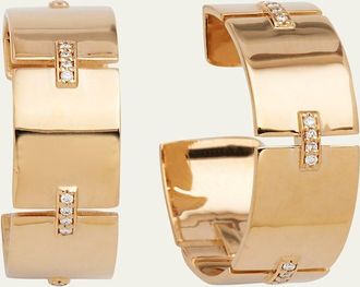 Lana Jewelry 14K Gold Flawless Tag Link Vanity Hoop Earrings, 25mm