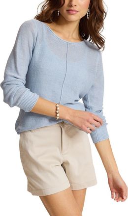 Tommy Bahama Cedar Relaxed Fit Linen Sweater in Beach Blue at Nordstrom, Size X-Large