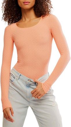 Free People Love Letter Long Sleeve Knit Top in Candied Melon at Nordstrom, Size Medium/large