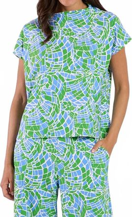 Jude Connally Tillie Short Sleeve Top In Painted Mosaic Periwinkle