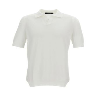 Tagliatore Polo Shirts, male, White, Size: XL Maglietta polo in seta