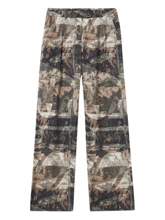 Pierre-Louis Mascia Cialda silk printed trousers - Grey