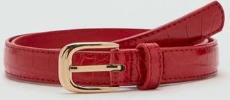 Mango Cintura sottile effetto pelle cocco rosso - Donna - XL - MANGO