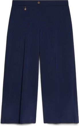 Fiorella Rubino Broeken, Dames, Blauw, S, Polyester, Lichtgewicht Cropped Broek
