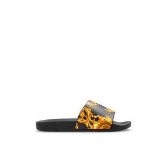 Versace Jeans Couture Sliders, female, Black, Size: 10 US Rubber Slides