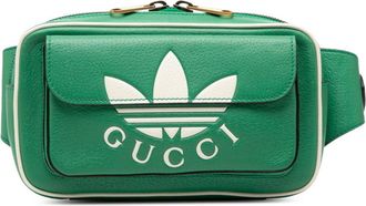 Gucci Green White Leather Sling Bag (Pre-Owned)