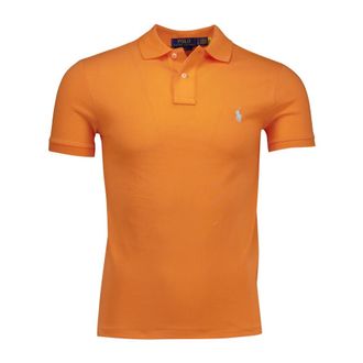 Polo Ralph Lauren Tops, Heren, Oranje, XL, Oranje Polo Shirt korte mouw