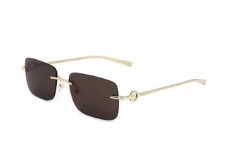 Gucci Mens Sunglasses Gold-Brown Metal