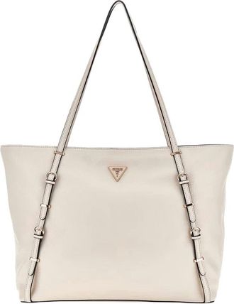 Guess Cr&egrave;me Schoudertas met Gouden Details - Dames - Shoppers - Beige - ONE Size - Leer - Tassen