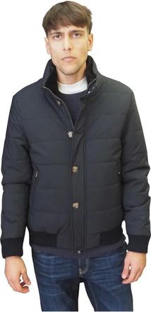 Barba Gewatteerde Winterjas - Heren - Winterjassen - Blauw - L - Leer - Jassen