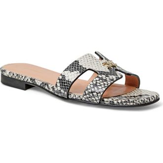 Bruno Magli Fina Slide Sandal in Black/white Snake at Nordstrom Rack, Size 10.5