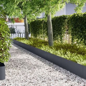 Berkfield Home Lawn Edgings 50 pcs Anthracite 100x0, 5x30 cm Steel