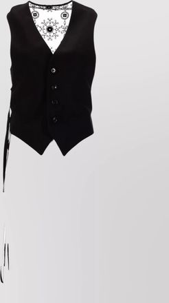 Ann Demeulemeester sleeveless waistcoat with v-neckline and lace detailing