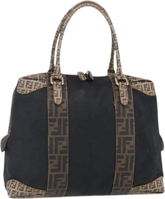 Fendi Pre-owned Handbags, female, Black, Size: ONE SIZE Pre-owned Canvas Vintage Handbag
