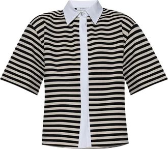 Max Mara Gestreepte blouse met korte mouwen - Zwart