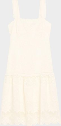 Kobi Halperin Mona Square-Neck Lace Midi Dress