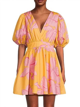 Hutch Letty Floral Print Dress In Apricot Pink