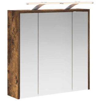 vidaXL Armario Con Espejo De Ba&ntilde;o Roble Ahumado 63,5 X 16 X 62,5 Cm Vidaxl