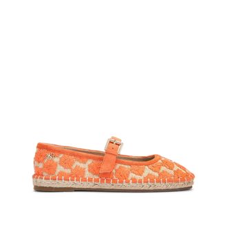 Kurt Geiger Womens Noma Ballet Flats - Orange Fabric - Size UK 4