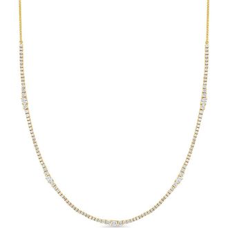 Bony Levy 18K Gold Audrey Diamond Tennis Necklace in 18K Yellow Gold at Nordstrom, Size 18