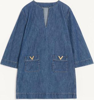 Valentino Denim Chambray Dress Wo