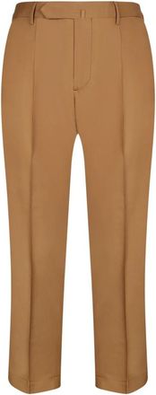 Dell'Oglio Geknipte Chino Broeken - Heren - Vrijetijds broeken - Bruin - XL - Broeken