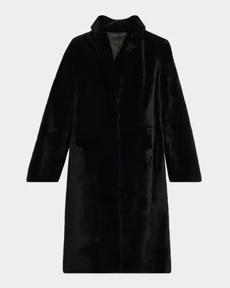 Yves Salomon Ironed Lamb Shearling Coat
