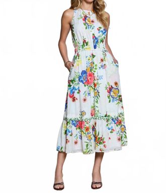 Current Air Floral Printed Halter Neck Midi Dress In Multi