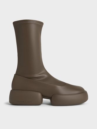 Charles & Keith Jamie Side-Zip Platform Calf Boots