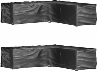 vidaXL Fundas Muebles Jard&iacute;n Forma De L 2 Uds 16 Ojales 250x250x70 Cm Vidaxl