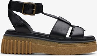 Clarks Evamar Zwarte Leren Sandalen