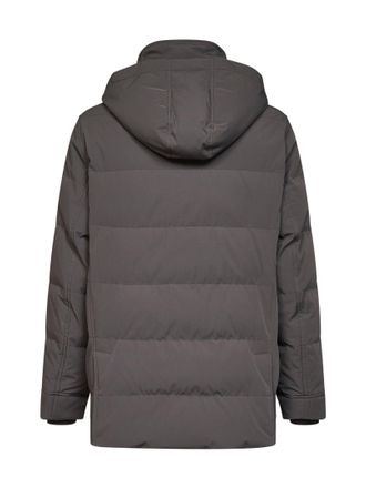Brunello Cucinelli Mens Parka Bonded Nylon Steel Grey Polyamide Padded & Down Jackets