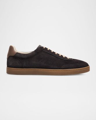 Brunello Cucinelli Men & apos;s Suede T-Toe Low-Top Sneakers